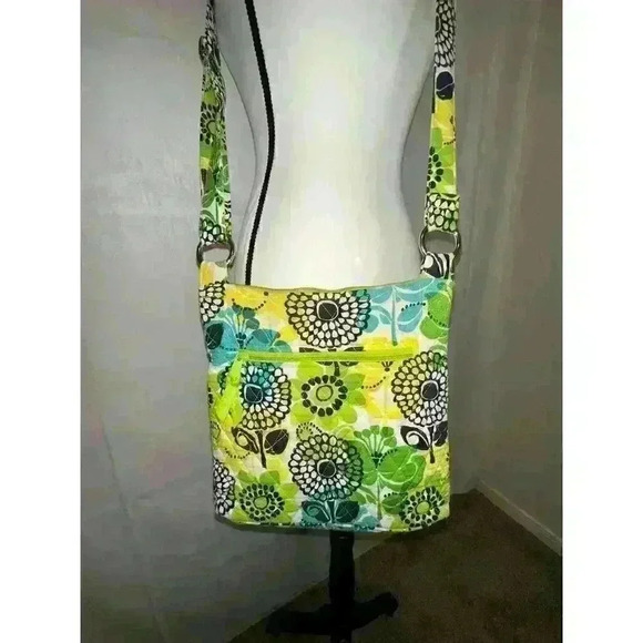 Vera Bradley All Limes Up Green Floral Crossbody Purse with Pockets - Picture 11 of 15